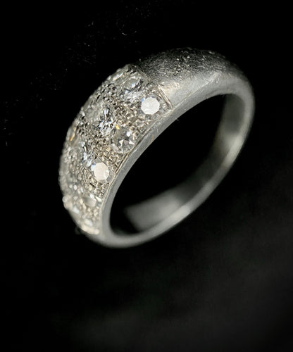 Bague 54 Bague d'époque année 1960/70 or blanc diamants 58 Facettes