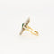 Bague 58 Bague marquise Vintage diamants et centre Emeraude en or et Platine 58 Facettes