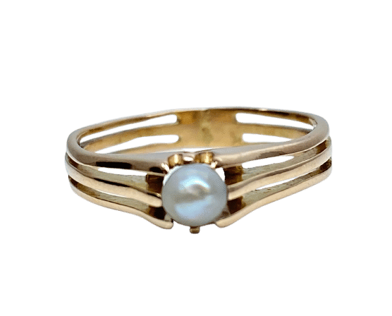 Bague 49 Bague en or rose perle fine vers 1900 58 Facettes AB663