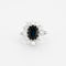 Bague 52 BAGUE MARGUERITE SAPHIR ENTOURAGE DIAMANTS EN OR GRIS 18K 58 Facettes