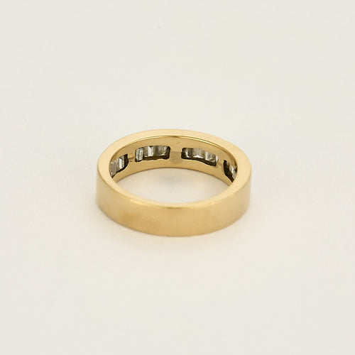 Bague 51 Bague jonc en or jaune et diamants de taille baguette 58 Facettes CRE0100X8