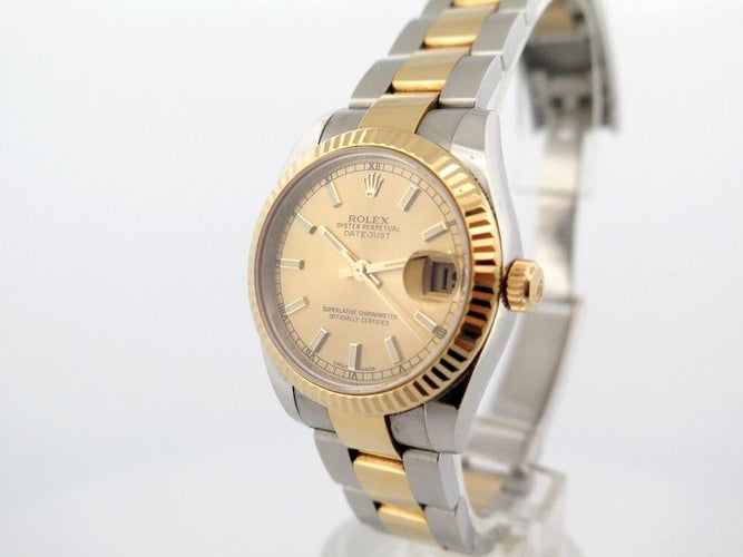 Montre montre ROLEX datejust champagne 178273 31 mm or & acier automatique 58 Facettes 249203