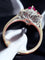 Bague 57 Bague en or blanc 4  rubis taillés en coeur  et pavage de diamants 58 Facettes 7825 A
