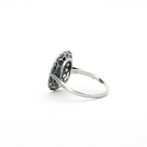 Bague Bague Pompadour Art-Déco Saphir Diamants 58 Facettes