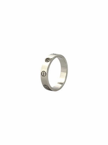 Bague 52 Alliance Cartier Love or gris et 1 diamant 58 Facettes