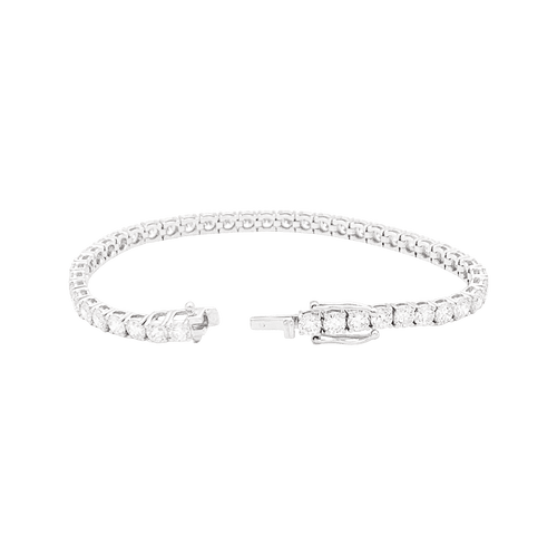 Bracelet Bracelet ligne or blanc et diamants. 58 Facettes 34486