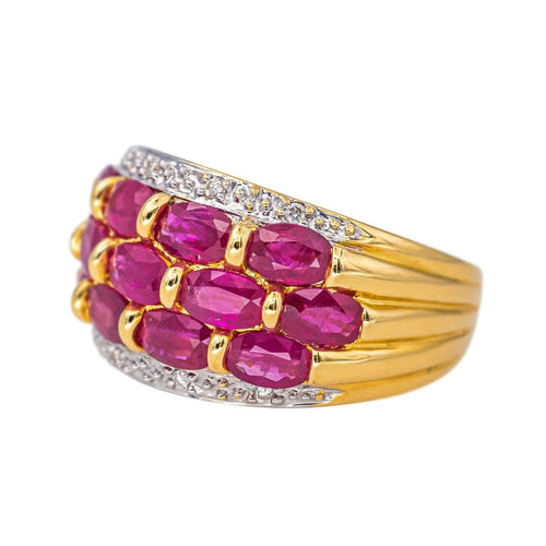 Bague 56 Bague Or jaune, Or blanc Rubis, Diamant 58 Facettes 3996041CN
