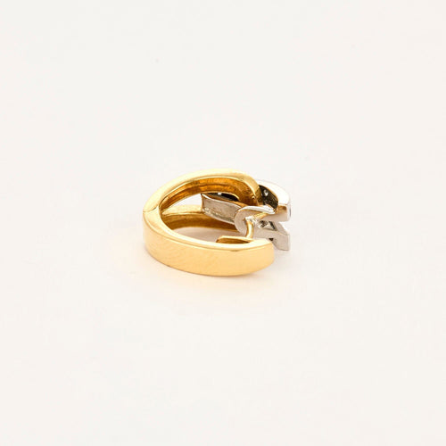 Boucles d'oreilles GUY LAROCHE - Boucles d'oreilles or jaune et blanc, diamants 58 Facettes 250081