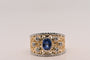 Bague Bague saphir 0,95 carats, diamants, or bicolore 58 Facettes