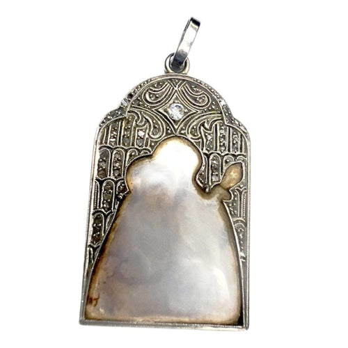 Pendentif Pendentif style art déco en or et platine avec diamants 58 Facettes Q136B (950)