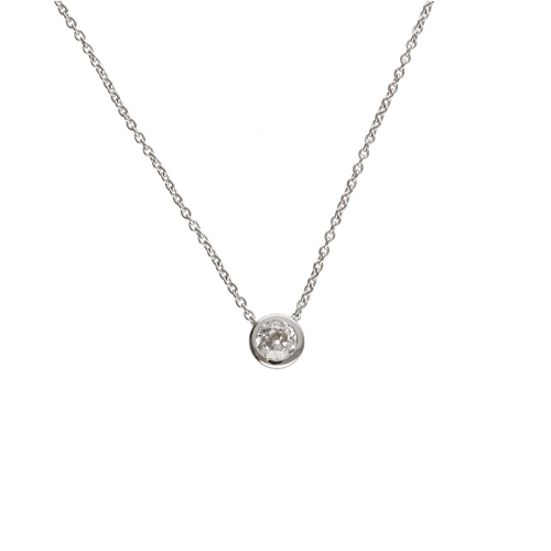 Collier Collier pendentif en or gris 18K avec diamant taille ancienne 0,80 ct I-VS – 40 cm 58 Facettes