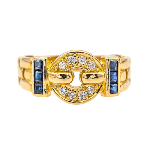 Bague 54 Bague  Or jaune Diamant, Saphir 58 Facettes 3804083CN