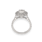 Bague 50 Solitaire Or Gris 18K – Diamant Central 0,82 ct E-VVS2 & Halo 0,50 ct – Certificat HRD 58 Facettes FB10625