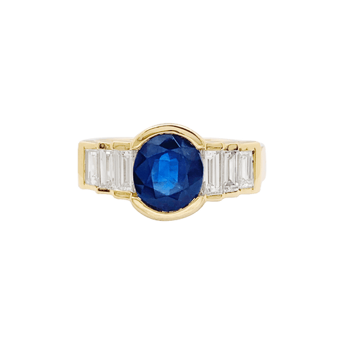Bague 51 Bague Mellerio en or jaune saphir et diamants. 58 Facettes 34366