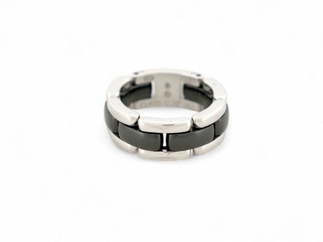 Bague 53 bague CHANEL ultra j2636 t53 en or blanc 18k & ceramique noire black 58 Facettes 270291