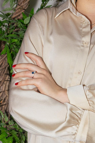 52 Bague Toi et moi  Or blanc Diamant, Saphir 58 Facettes 4578562RV