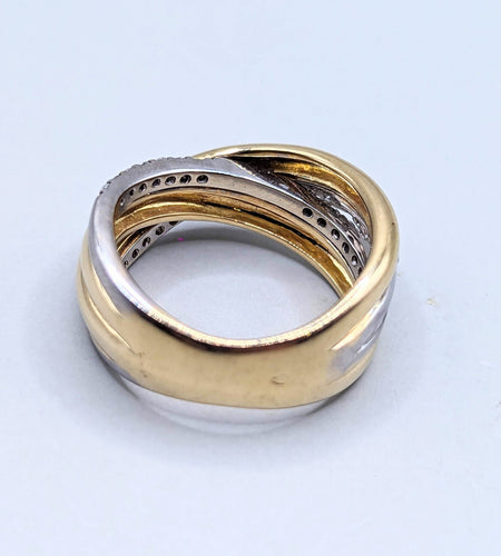 Bague 54 Alliance 4 anneaux en or et diamants 58 Facettes