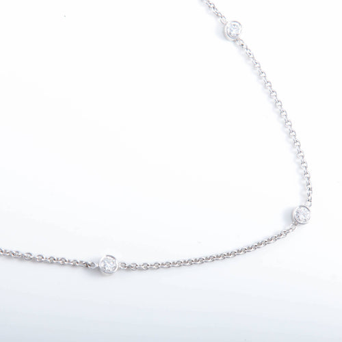 Collier COLLIER A CHAINE OR GRIS 8 DIAMANTS 58 Facettes