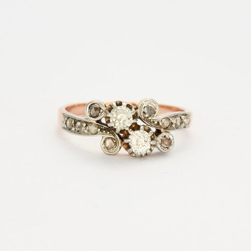 Bague Bague Vous et Moi Ancienne 2 Ors Diamants 58 Facettes