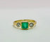 Bague 54 Bague en or avec une émeraude et des diamants 58 Facettes 50283