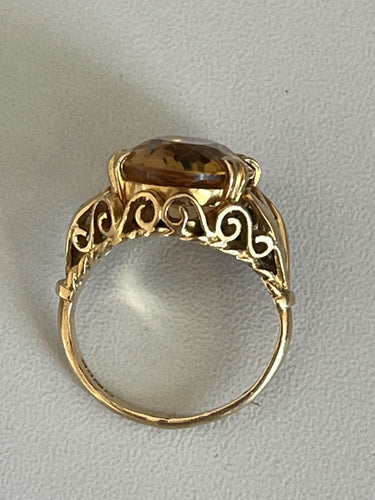 Bague 49 Bague or jaune citrine 58 Facettes 5699