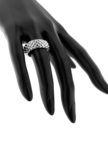 Bague 56 Bague Fope or blanc 58 Facettes