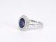 Bague 54 Bague entourage en or blanc avec diamants et saphir 58 Facettes 2044