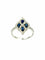 Bague 55 Bague Or Blanc 14K Saphir et Diamants 58 Facettes
