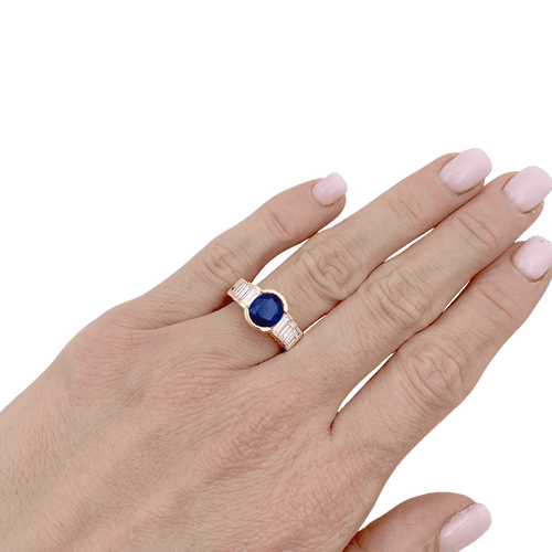 Bague 51 Bague Mellerio en or jaune saphir et diamants. 58 Facettes 34366