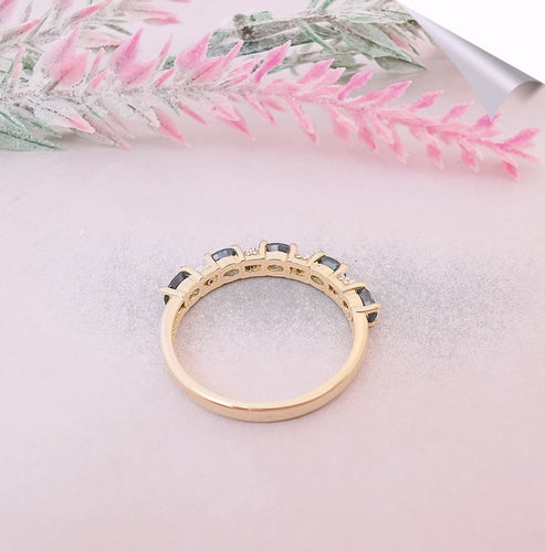 Bague 56.5 Bague Demi Alliance Saphirs Diamants Or 18 K 58 Facettes AA 1501