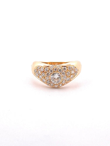 Bague 56 Bague ondulée en or jaune, diamants 58 Facettes