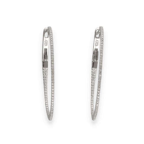 Boucles d'oreilles Boucles d'oreilles Créoles en Or blanc et diamants 58 Facettes