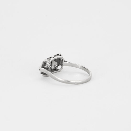Bague 55 Bague Art Déco platine diamants 58 Facettes