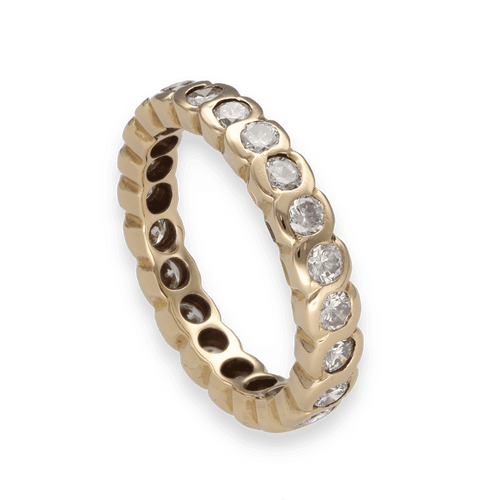 Bague 54 Alliance en or jaune Diamants brillants 58 Facettes