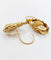 Boucles d'oreilles Dormeuses victoriennes XXL or jaune formant une feuille et un fruit finement ciselés (circa 1900) 58 Facettes A04930