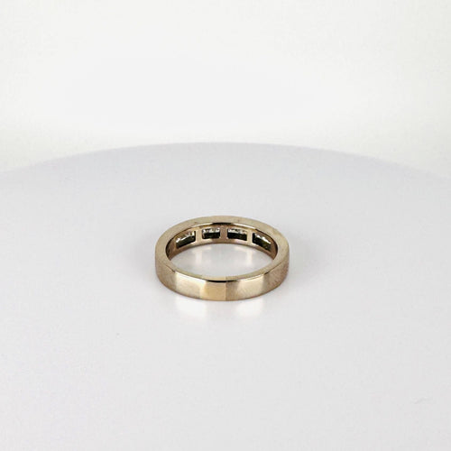 Bague Bague Alliance en or blanc sertie de diamants naturels taille princesse 58 Facettes 2505030
