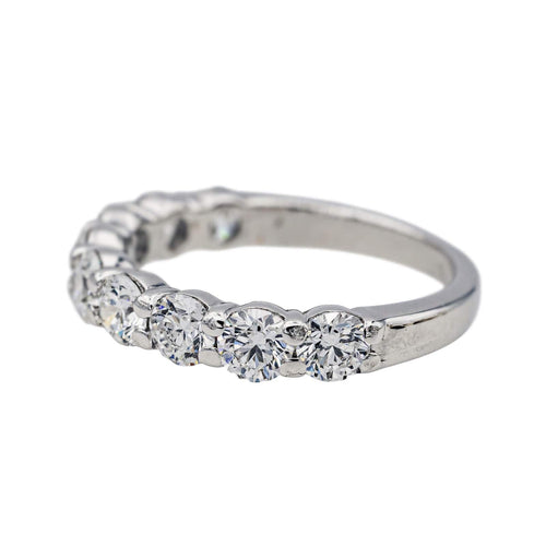 Bague 53 Bague Demi alliance Or blanc Diamant 58 Facettes 3655470CN