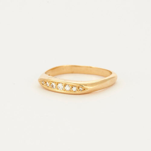 Bague 54 Bague carrée or jaune diamants 58 Facettes AB21