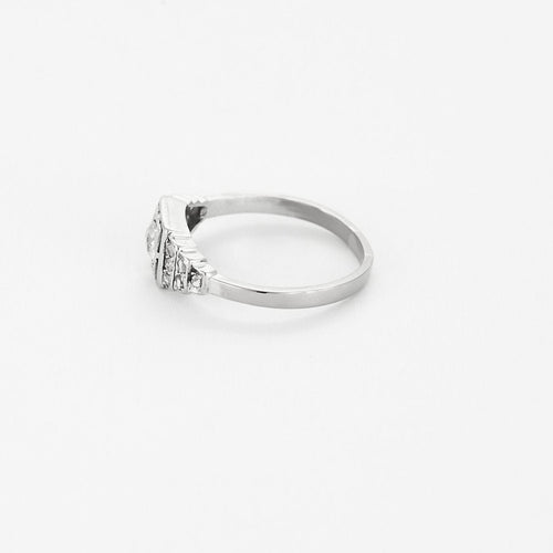 Bague 52,5 Bague Art déco or blanc et diamants 58 Facettes B250250