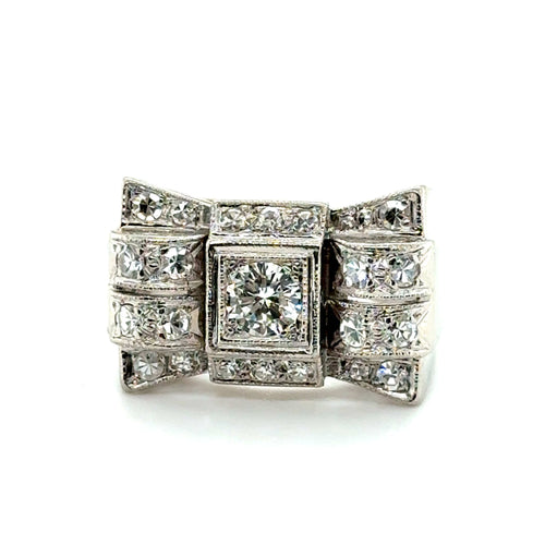 Bague 54 Bague Tank Platine et Diamants 58 Facettes 1.0000394/1