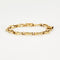 Bracelet Gourmette or jaune et blanc 58 Facettes LP575/1