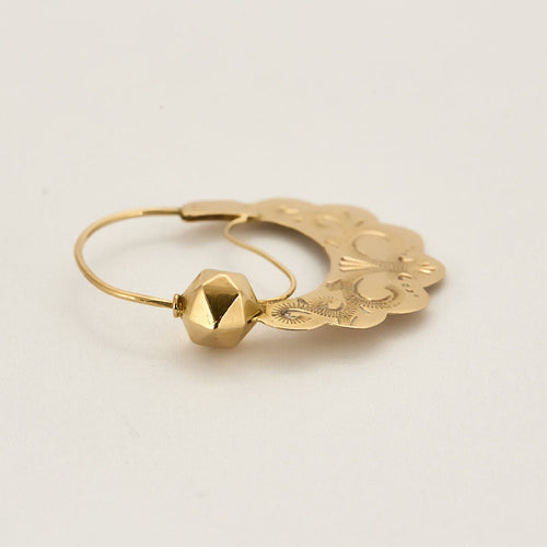 Boucles d'oreilles Paire de créoles savoyardes anciennes en or trois tons 58 Facettes MB5