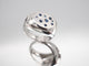 Bague or blanc 750 saphirs