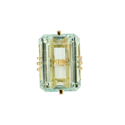 Bague 52,5 Bague en or jaune et aigue-marine 58 Facettes RAM2958