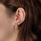 Boucles d'oreilles en or rose, cabochons de saphirs de couleurs