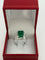 Bague 55 Bague en or blanc 18 carats diamants et émeraude 58 Facettes