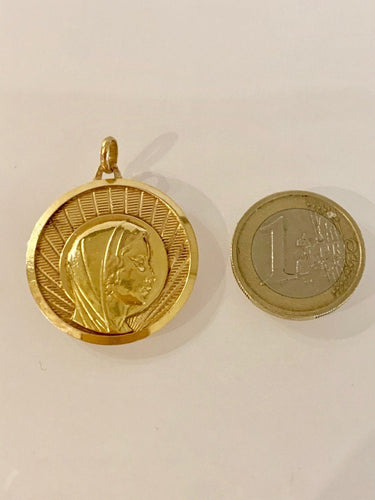 Pendentif Importante Médaille Religieuse Au Profil De La Vierge 58 Facettes 555089