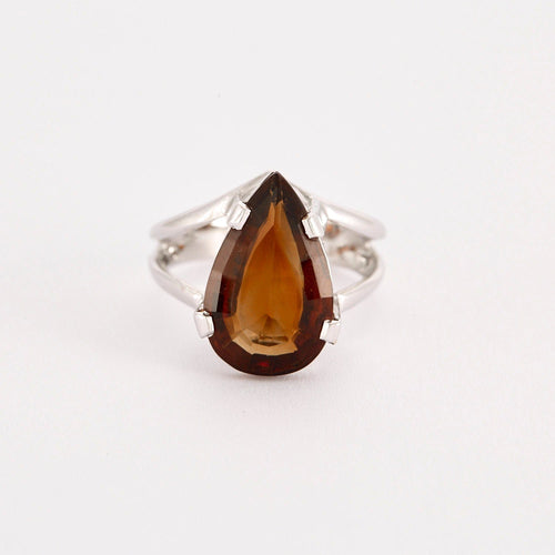 Bague Bague Poire or blanc grenat 58 Facettes LP1104/14