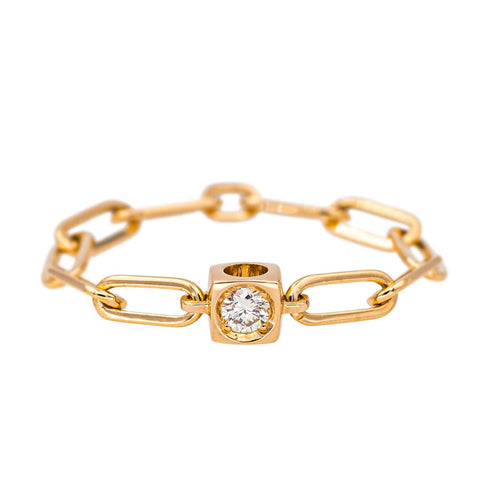 Bague 53 Dinh Van Bague Cube Or rose Diamant 58 Facettes 4311458CN
