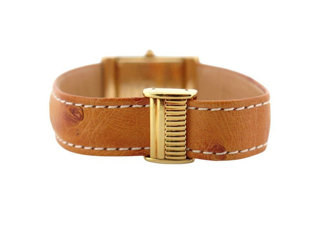 Montre vintage montre BOUCHERON reflet 30mm en or jaune 18k + cuir autruche 58 Facettes 267769